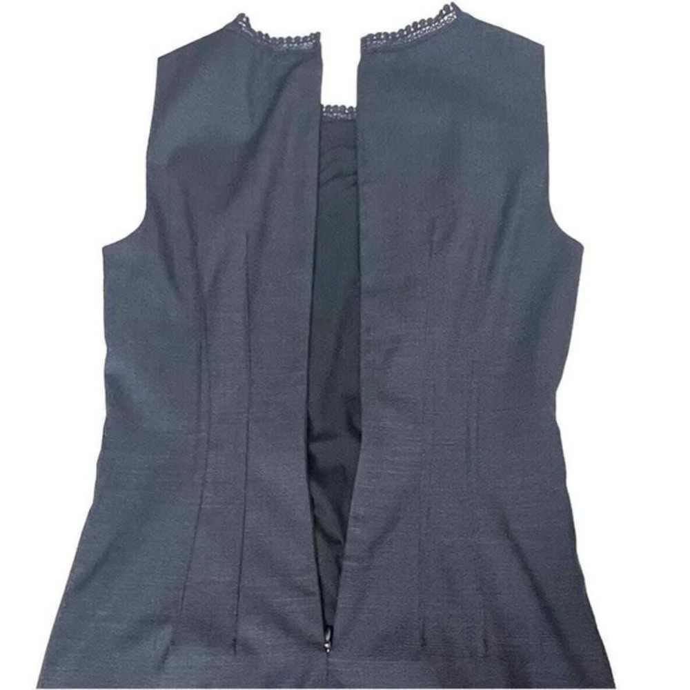 "Elie Tahari Navy Sheath Dress Size 0 Lace Trim Work Office - Picture 5 of 8